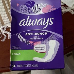 Always liners unscented long anti-bunch